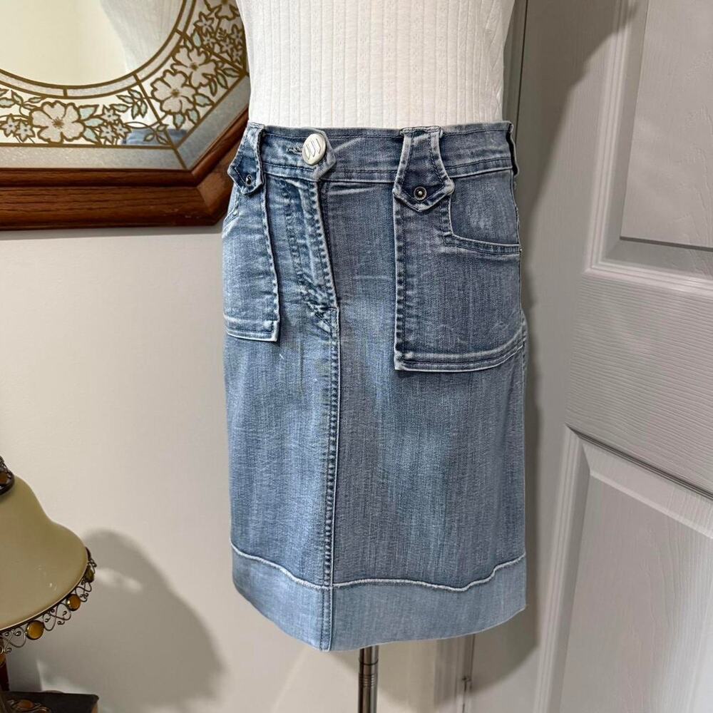 VTG Y2K Westwood Jeans & Co Light Blue Washed Denim Mini Skirt 26/XS